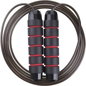 Adjustable Steel Tangle-Free Jump Rope With Ball Bearings And Foam Handle For Adults And Kids; Home Fitness Exercise Accessories Adjustable Steel Tangle-Free Jump Rope With Ball Bearings And Foam Handle For Adults And Kids; Home Fitness Exercise Accessories